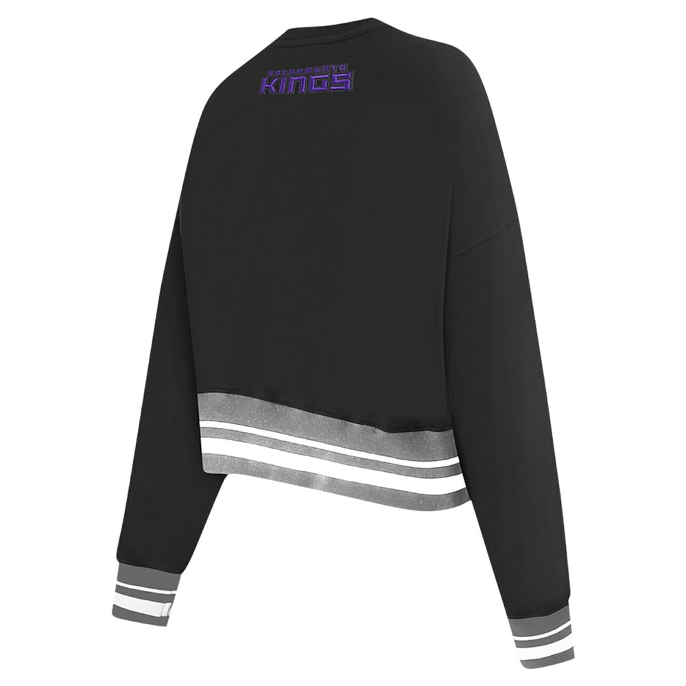 Sacramento Kings Pro Standard Women's Area Code Cropped Pullover Sweatshirt Black