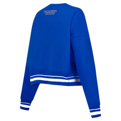 Golden State Warriors Pro Standard Women's Area Code Cropped Pullover Sweatshirt Royal