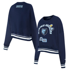 Memphis Grizzlies Pro Standard Women's Area Code Cropped Pullover Sweatshirt Navy