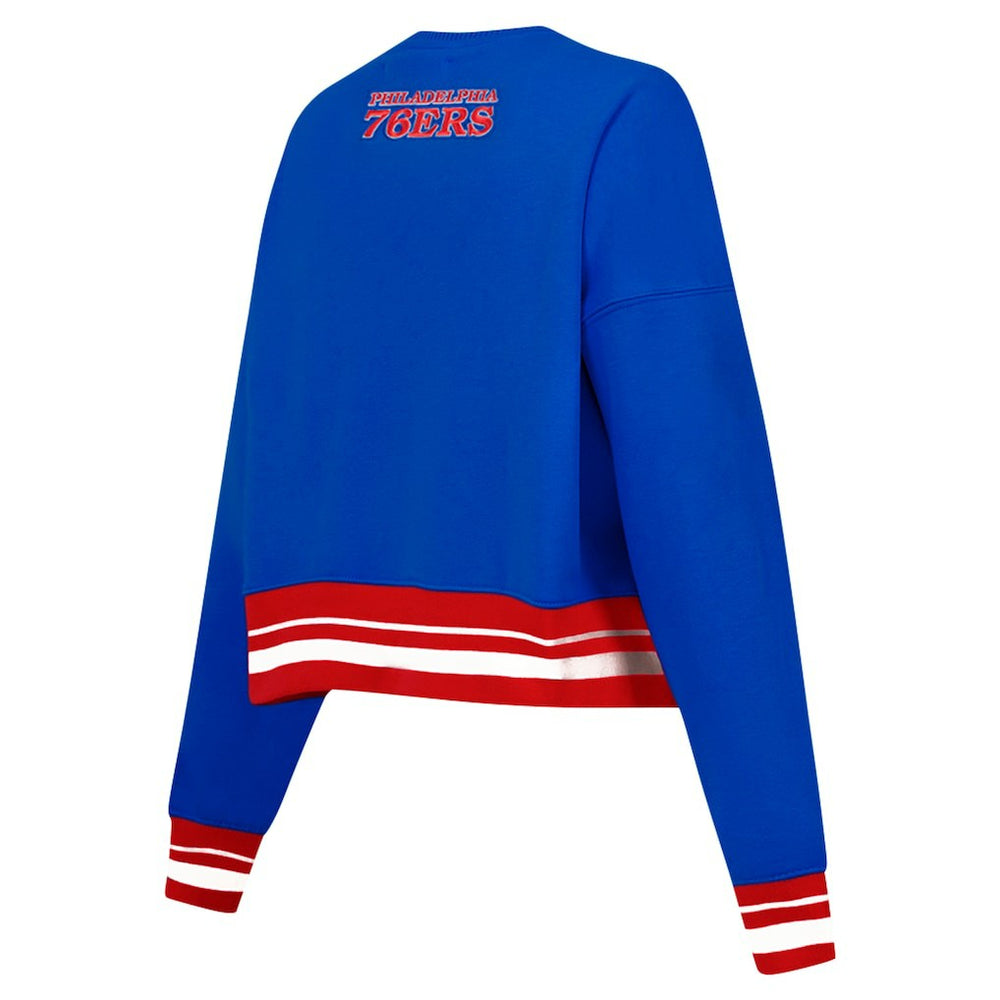 Philadelphia 76ers Pro Standard Women's Area Code Cropped Pullover Sweatshirt Royal