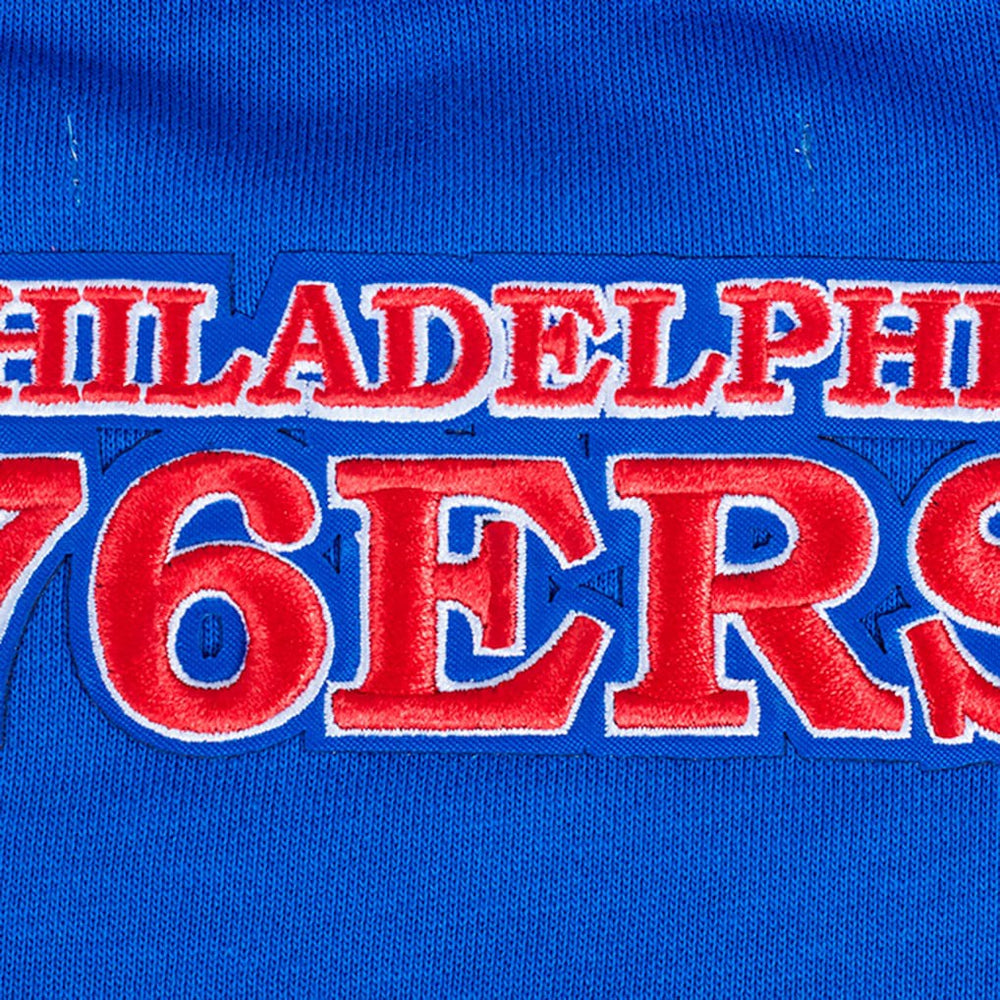 Philadelphia 76ers Pro Standard Women's Area Code Cropped Pullover Sweatshirt Royal