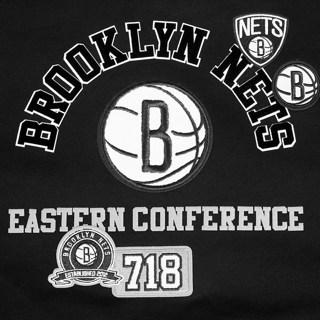 Brooklyn Nets Pro Standard Women's Area Code Cropped Pullover Sweatshirt Black