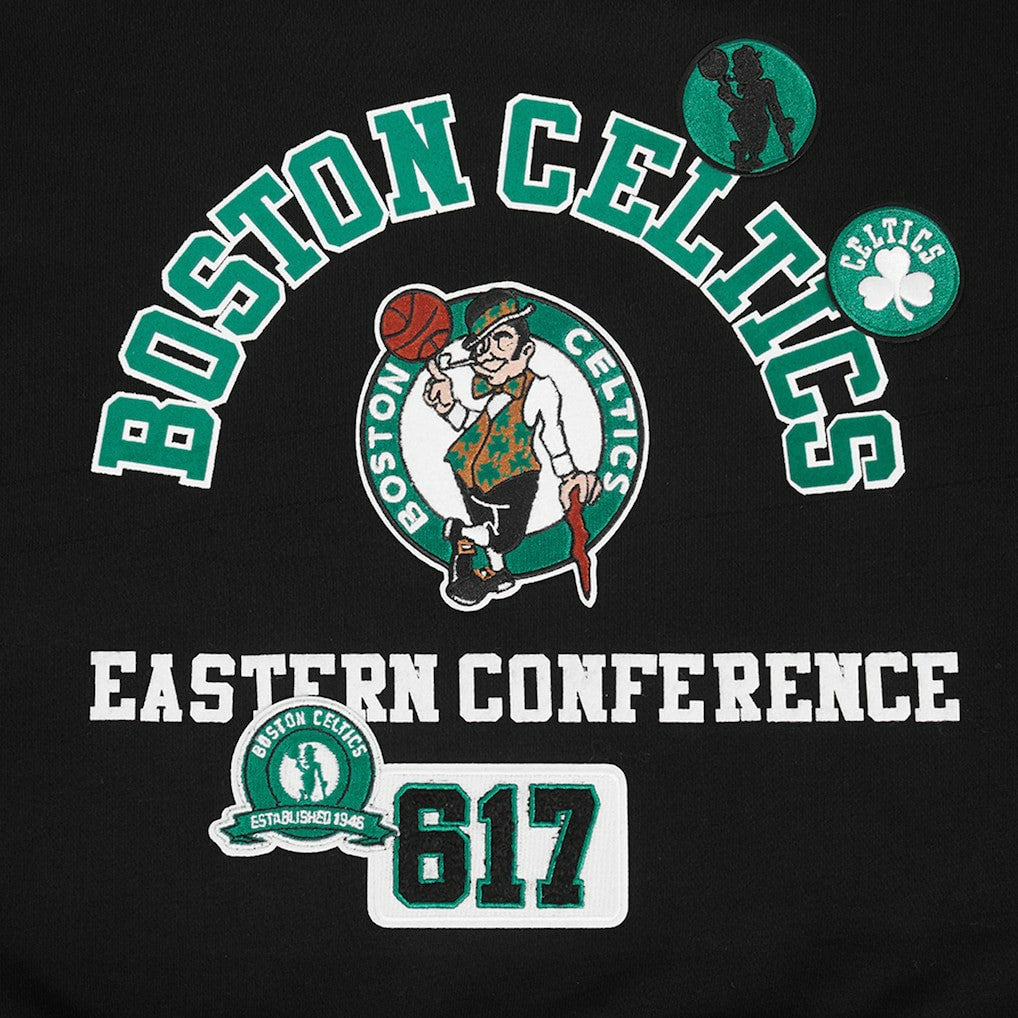 Boston Celtics Pro Standard Women's Area Code Cropped Pullover Sweatshirt Black