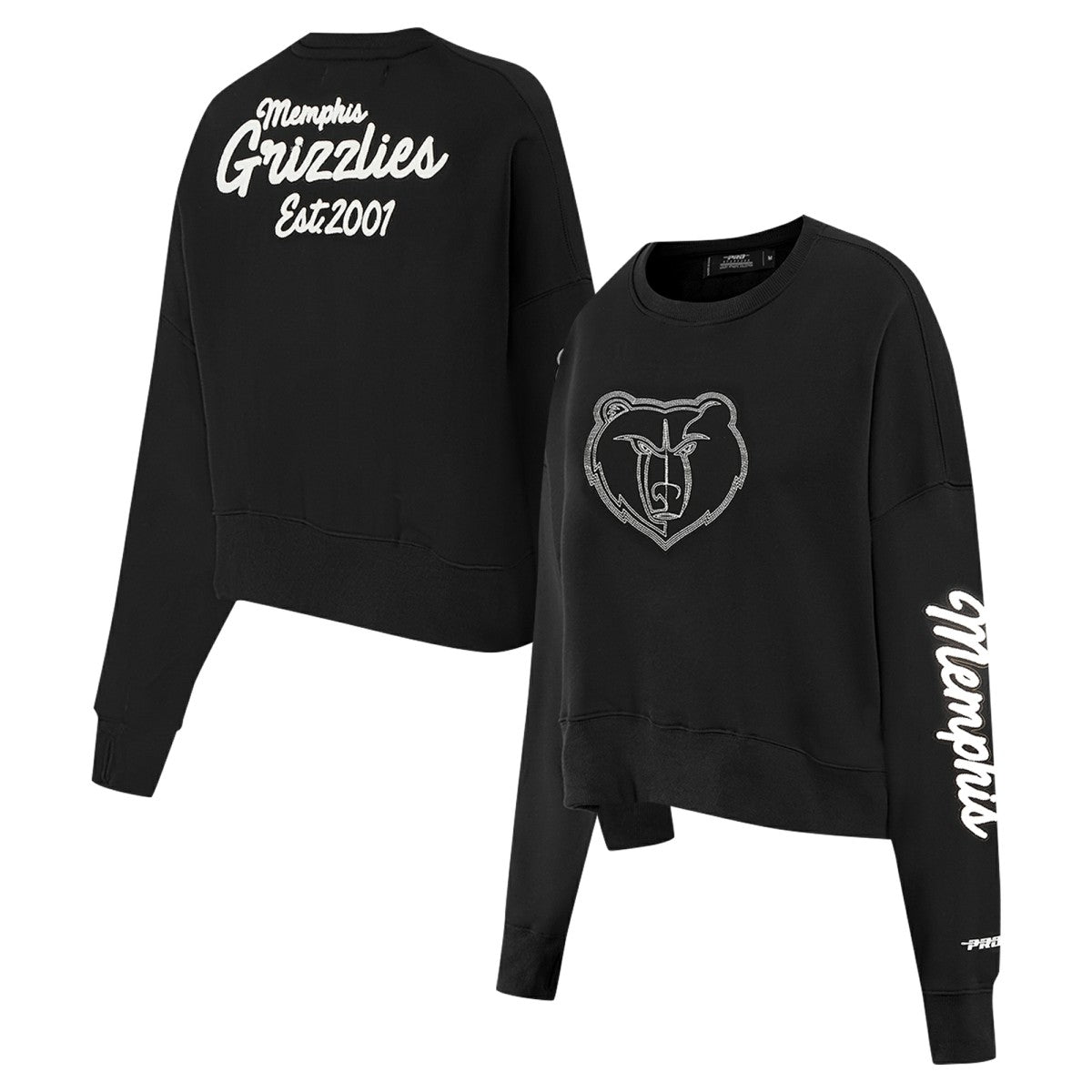 Memphis Grizzlies Pro Standard Women's Paint The City Cropped Pullover Sweatshirt Black