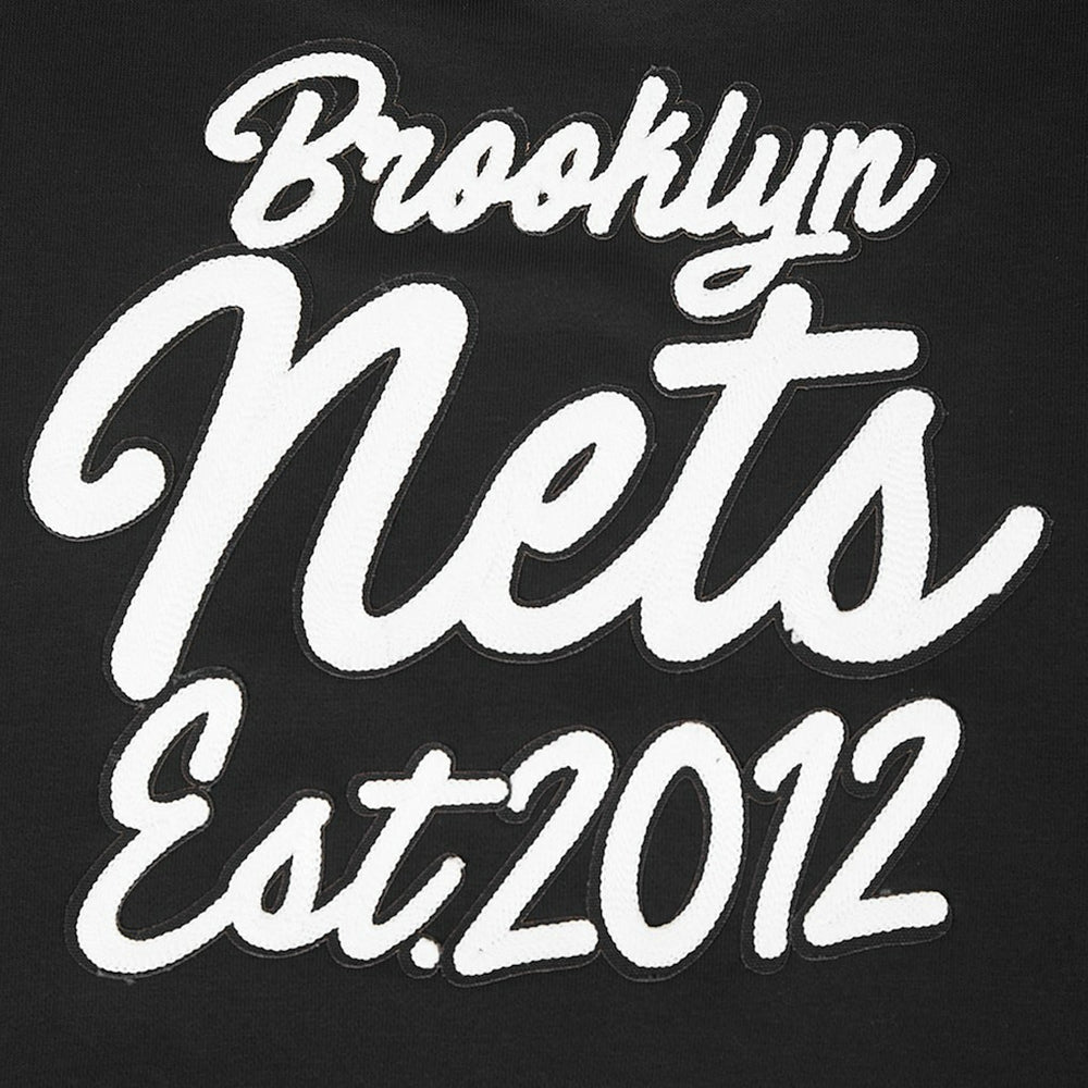 Brooklyn Nets Pro Standard Women's Paint The City Cropped Pullover Sweatshirt Black