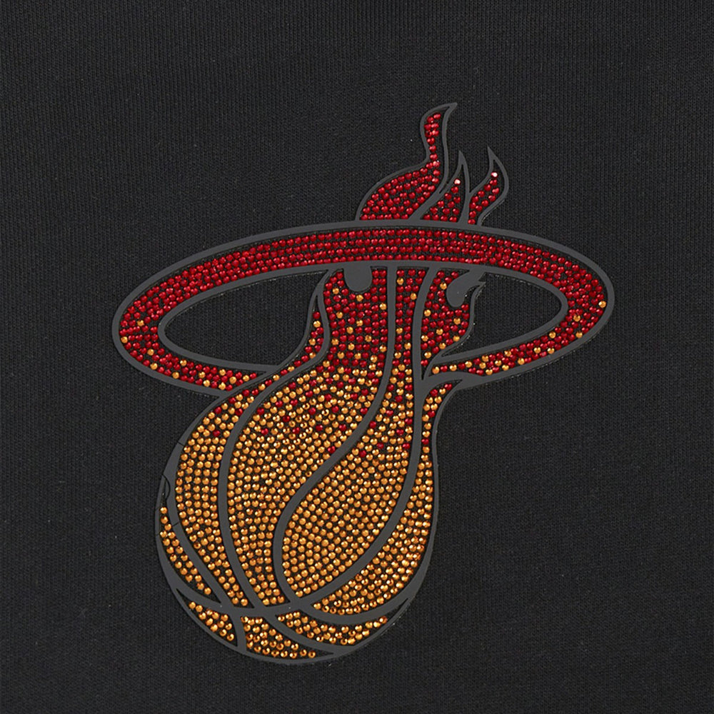 Miami Heat Pro Standard Women's Jewels Cropped Pullover Hoodie Black