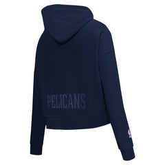 New Orleans Pelicans Pro Standard Women's Jewels Cropped Pullover Hoodie Navy