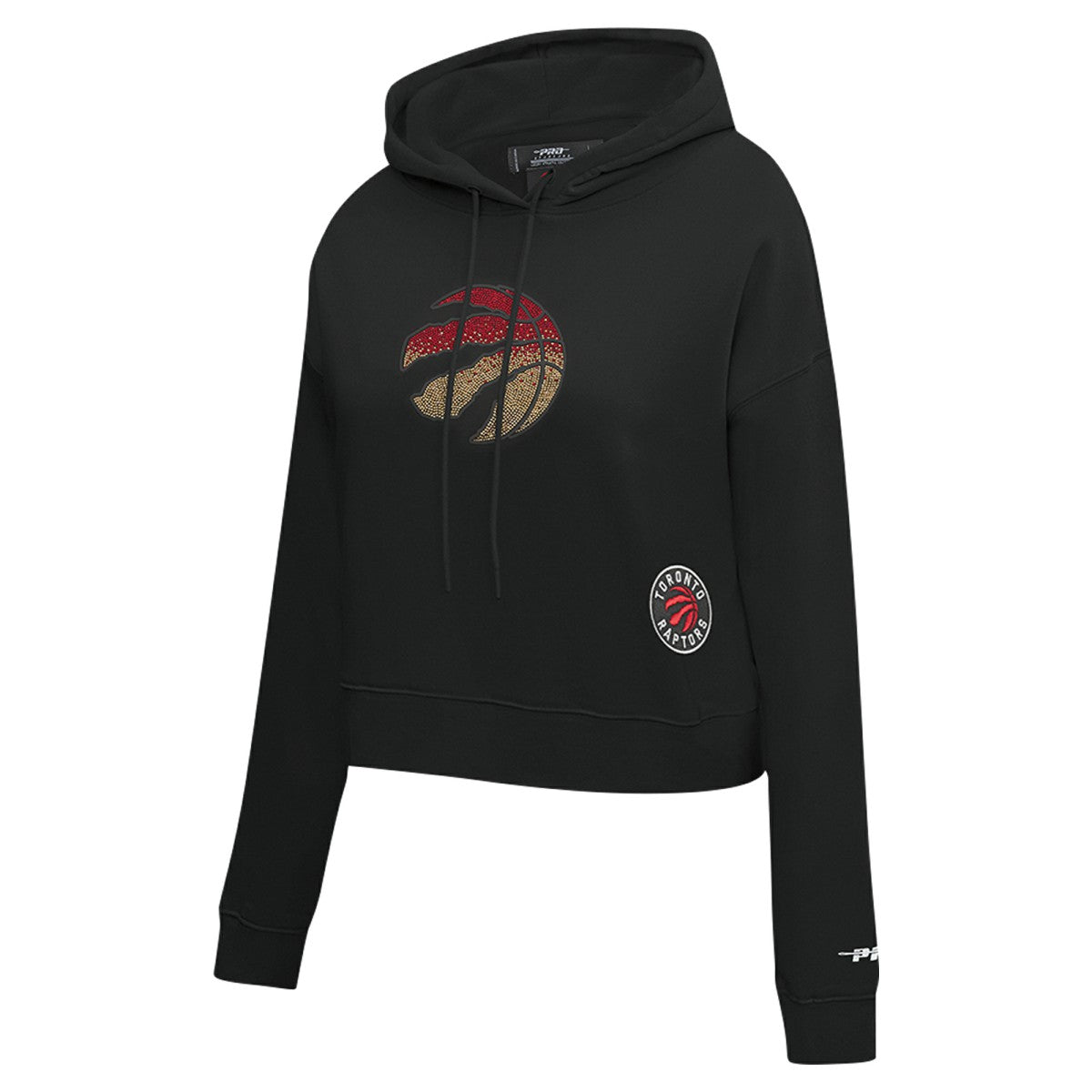 Toronto Raptors Pro Standard Women's Jewels Cropped Pullover Hoodie Black