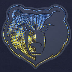 Memphis Grizzlies Pro Standard Women's Jewels Boxy Cropped T-Shirt Navy