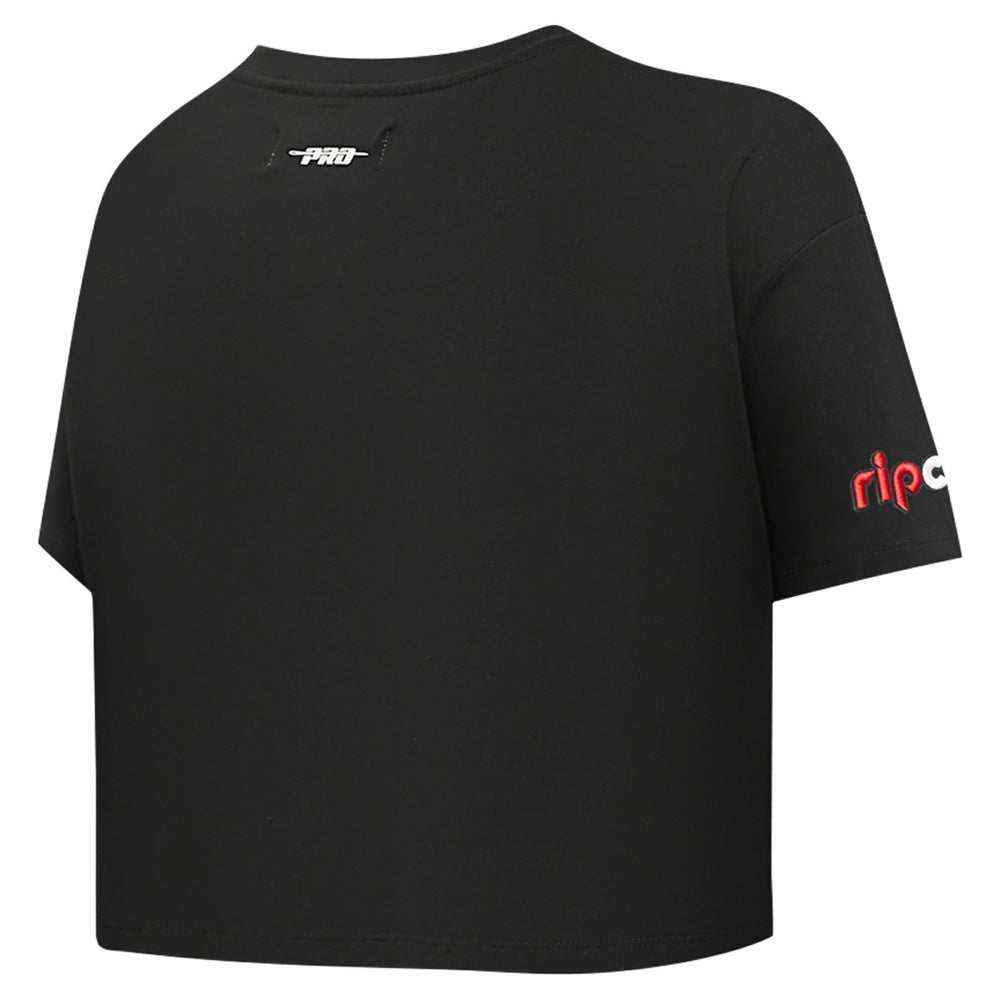 Portland Trail Blazers Pro Standard Women's Jewels Boxy Cropped T-Shirt Black