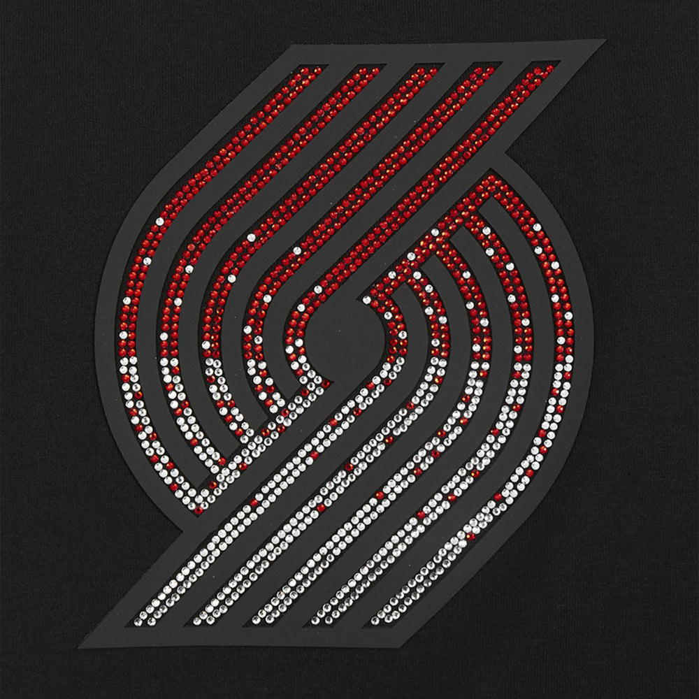Portland Trail Blazers Pro Standard Women's Jewels Boxy Cropped T-Shirt Black