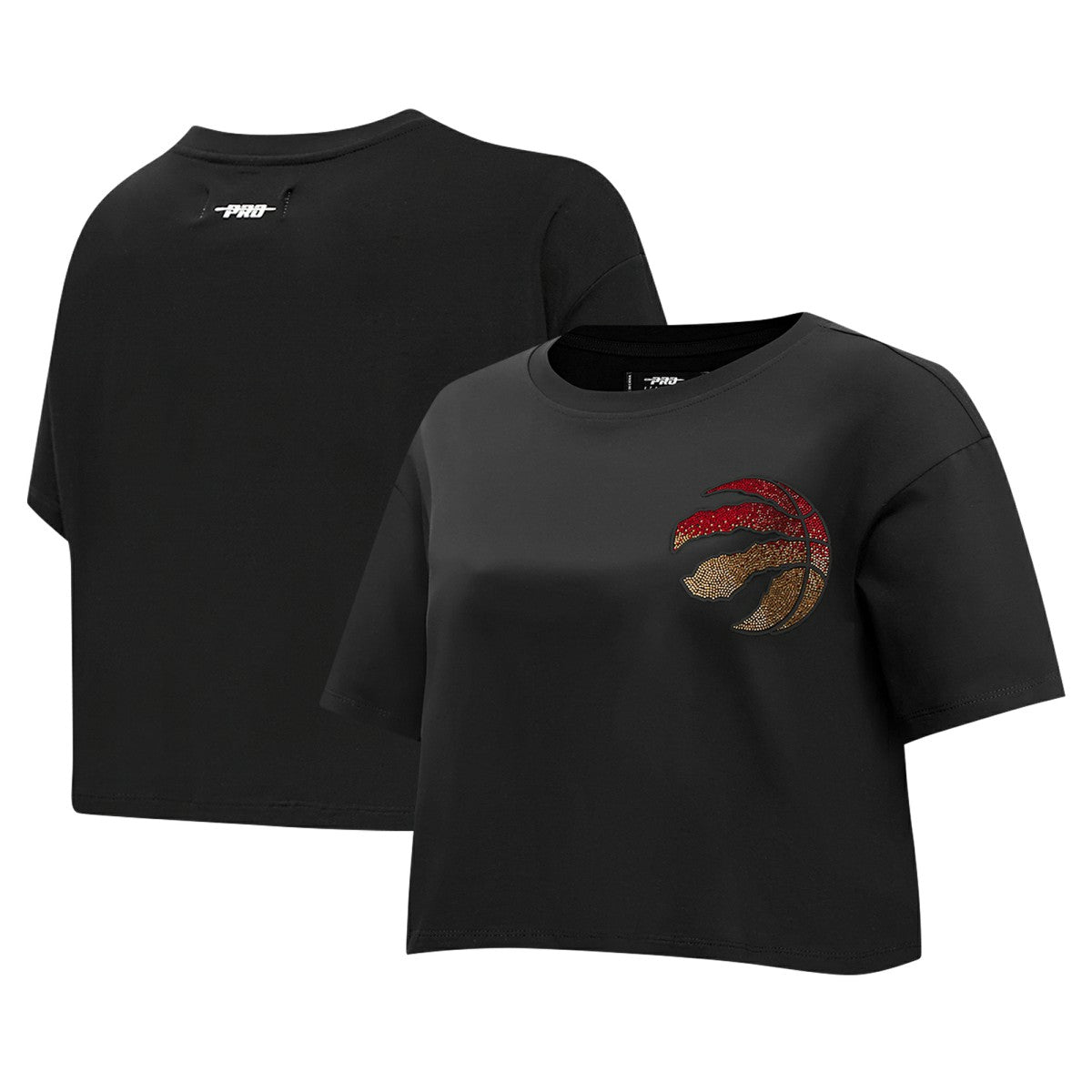 Toronto Raptors Pro Standard Women's Jewels Boxy Cropped T-Shirt Black