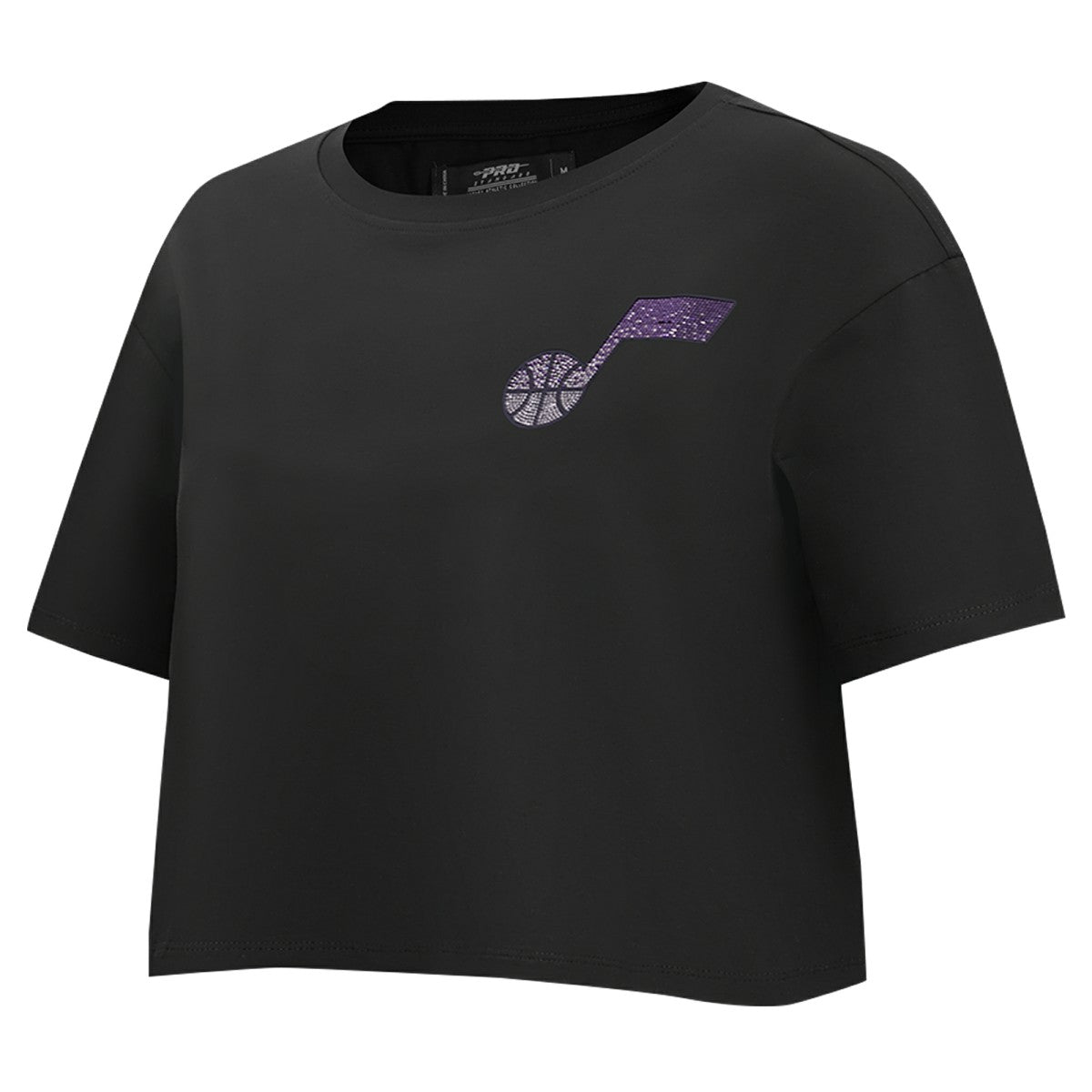 Utah Jazz Pro Standard Women's Jewels Boxy Cropped T-Shirt Black