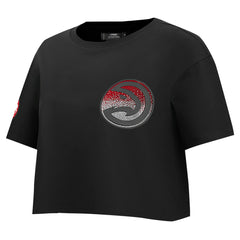 Atlanta Hawks Pro Standard Women's Jewels Boxy Cropped T-Shirt Black