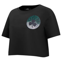 Boston Celtics Pro Standard Women's Jewels Boxy Cropped T-Shirt Black