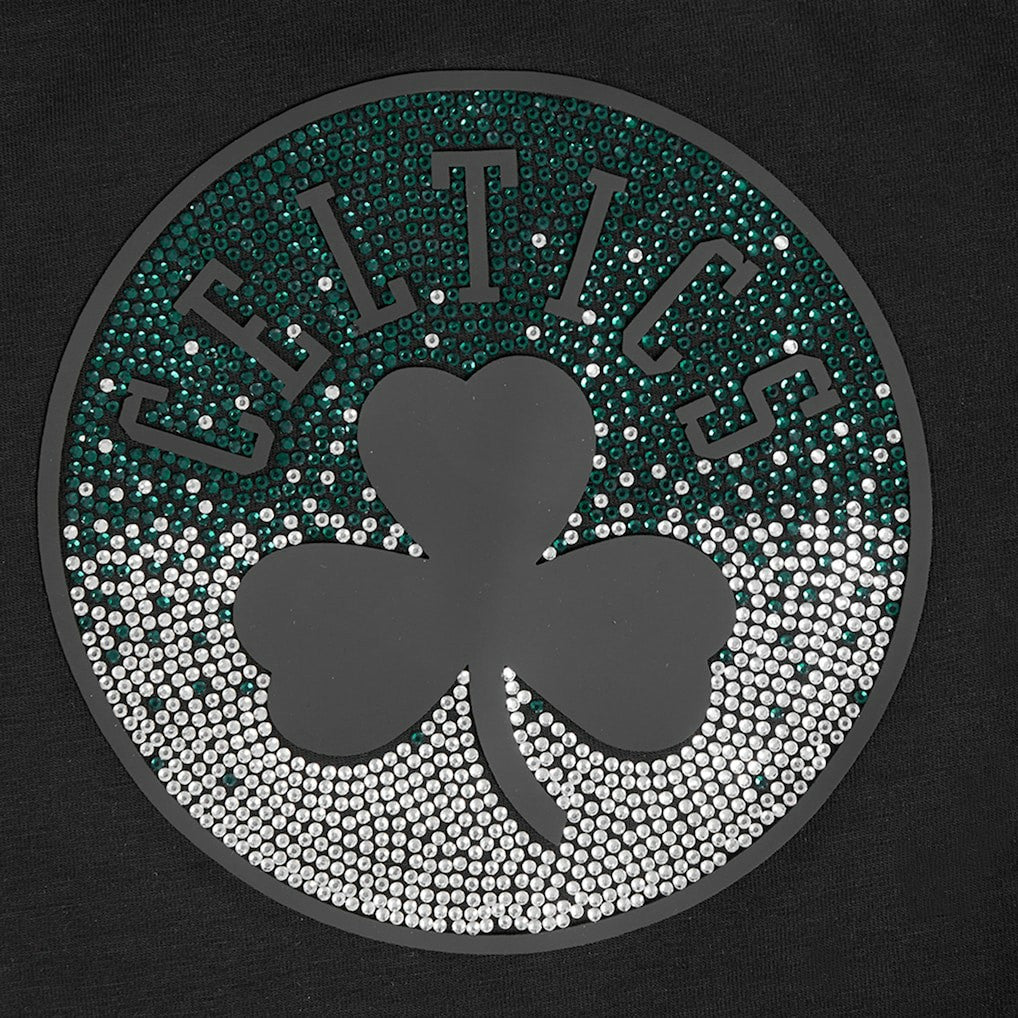 Boston Celtics Pro Standard Women's Jewels Boxy Cropped T-Shirt Black