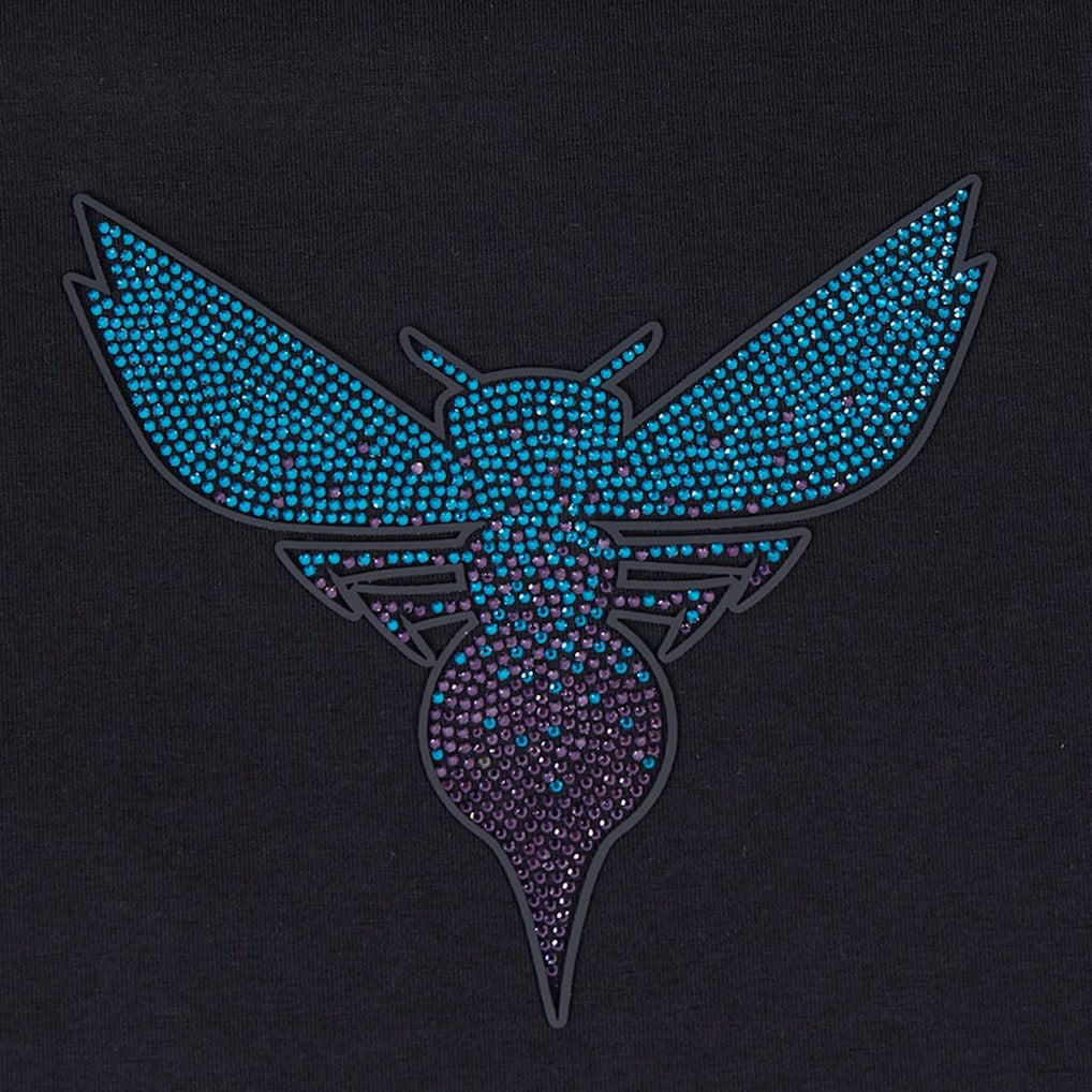 Charlotte Hornets Pro Standard Women's Jewels Boxy Cropped T-Shirt Black
