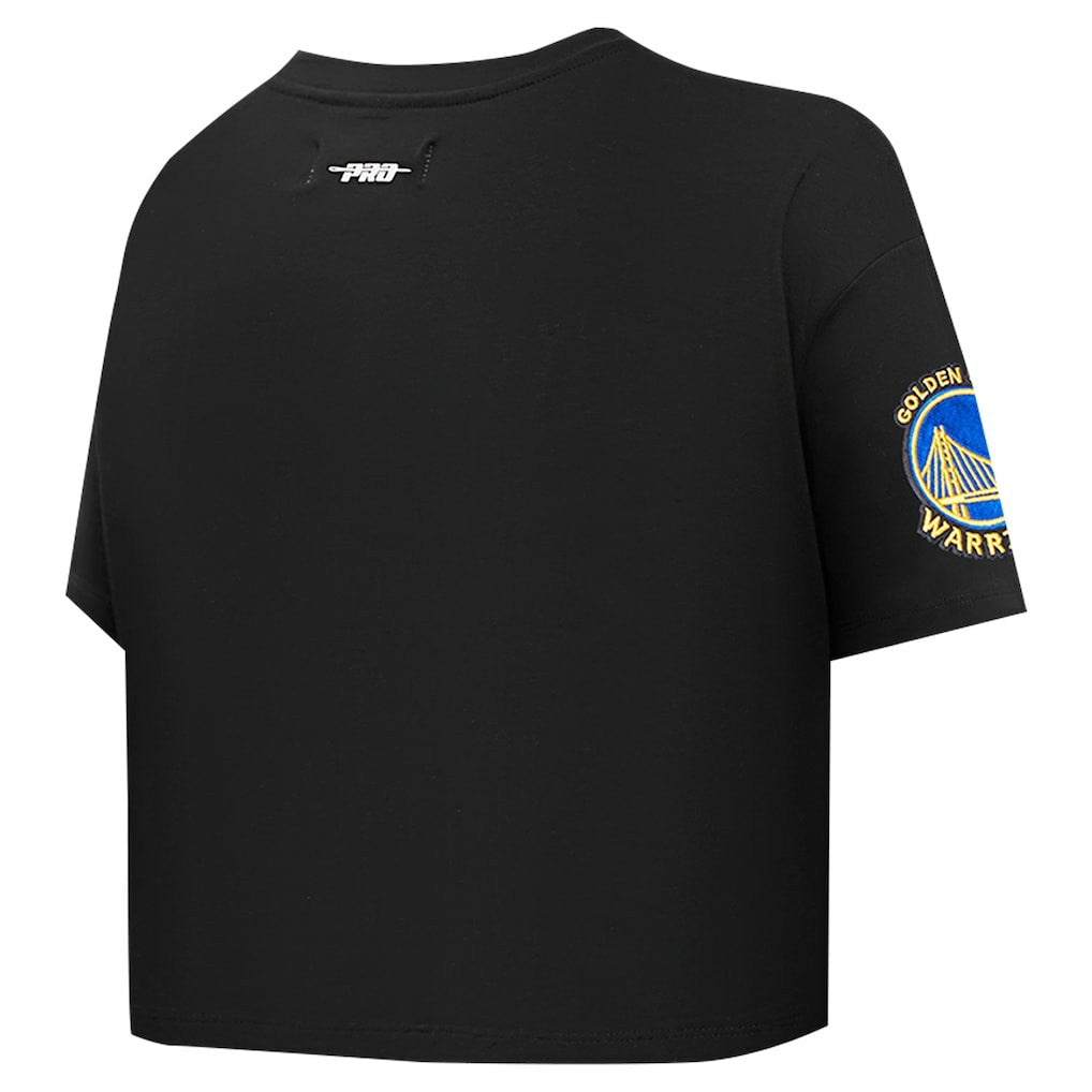 Golden State Warriors Pro Standard Women's Jewels Boxy Cropped T-Shirt Black