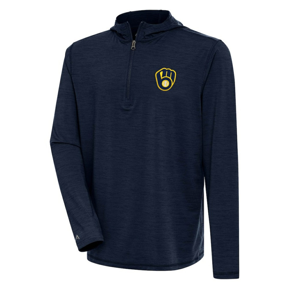 Milwaukee Brewers Antigua Tidy Quarter-Zip Hoodie Outlet