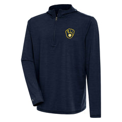 Milwaukee Brewers Antigua Tidy Quarter-Zip Hoodie Outlet