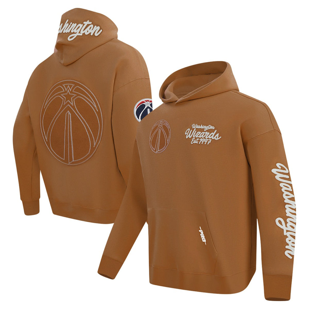 Washington Wizards Pro Standard Paint the City Drop Shoulder Pullover Hoodie Brown
