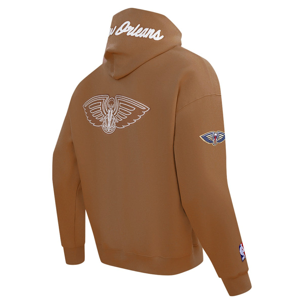 New Orleans Pelicans Pro Standard Paint the City Drop Shoulder Pullover Hoodie Brown