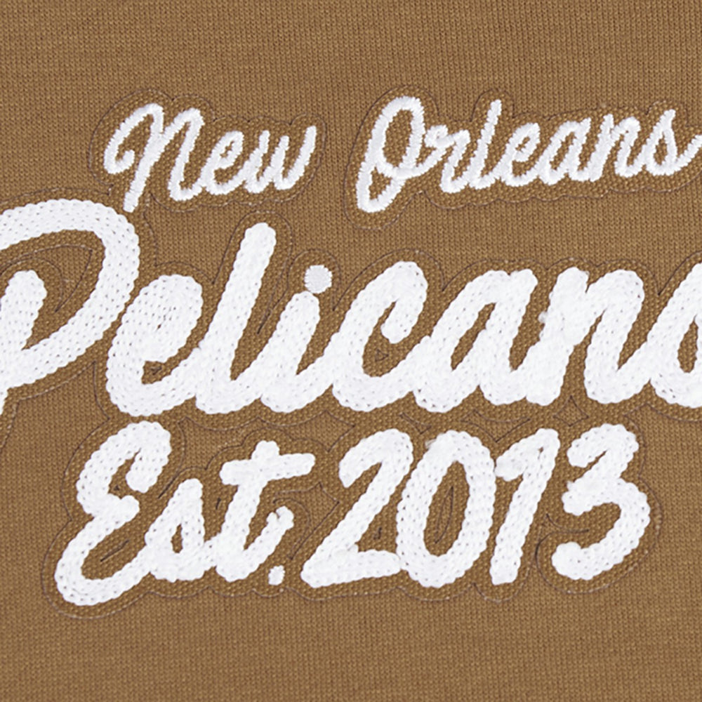 New Orleans Pelicans Pro Standard Paint the City Drop Shoulder Pullover Hoodie Brown