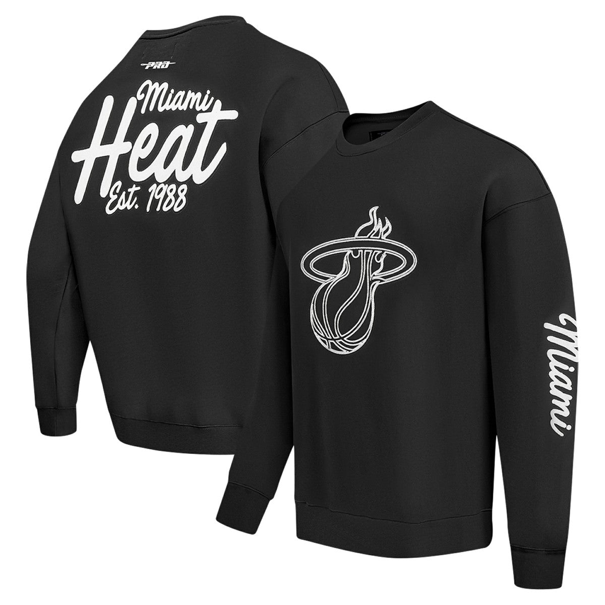 Miami Heat Pro Standard Paint the City Drop Shoulder Sweatshirt Black