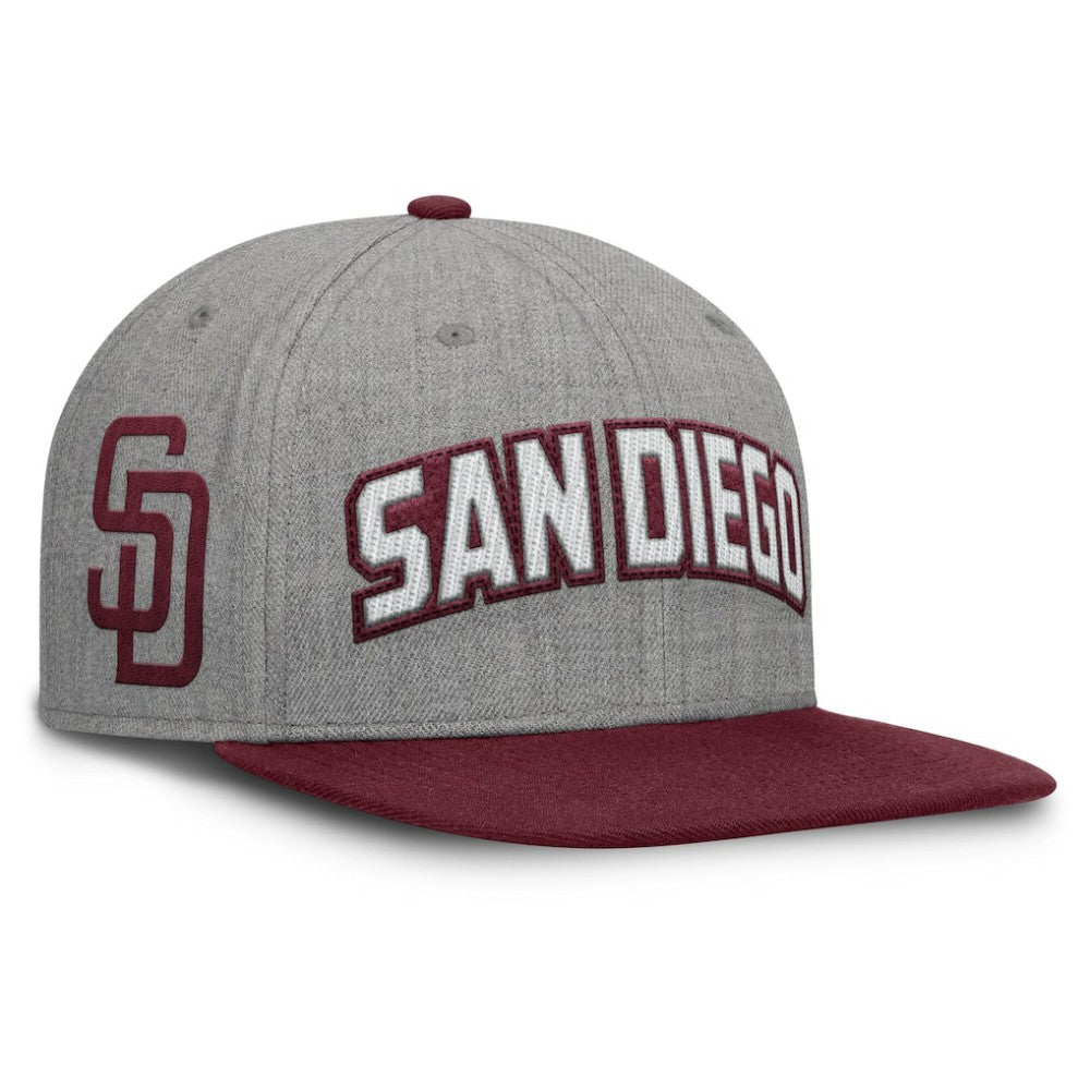 San Diego Padres Fanatics Elements Felt Chainstitch Snapback Hat for sale