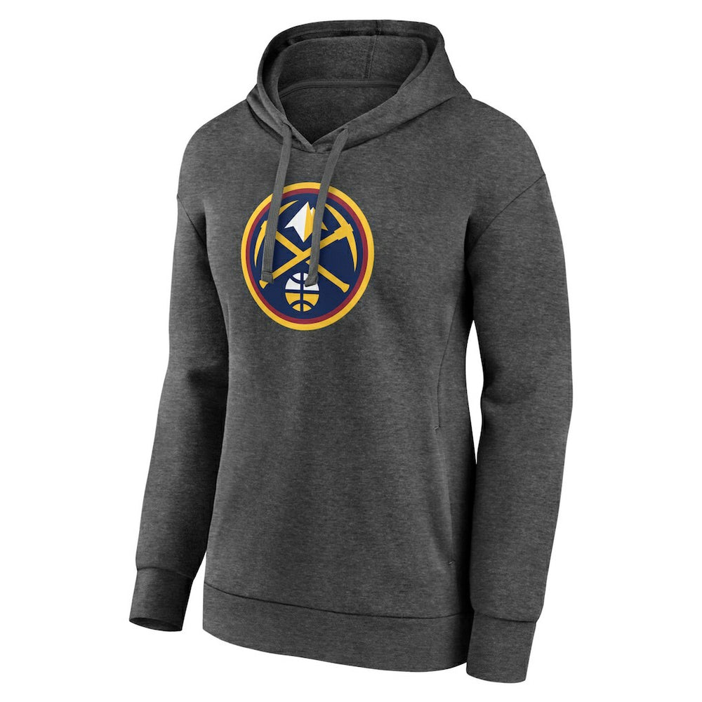 Denver Nuggets Women's Primary Logo Pullover Hoodie Charcoal