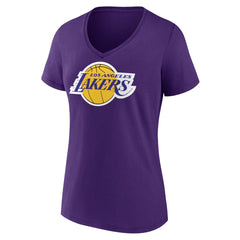Los Angeles Lakers Women's Primary Logo V-Neck T-Shirt Purple
