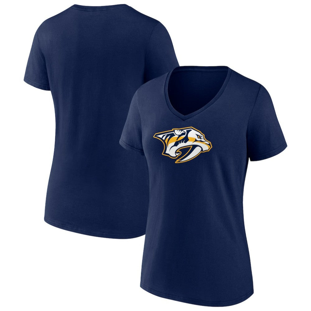 Nashville Predators Women's Primary Logo V-Neck T-Shirt - Navy | NHL discount