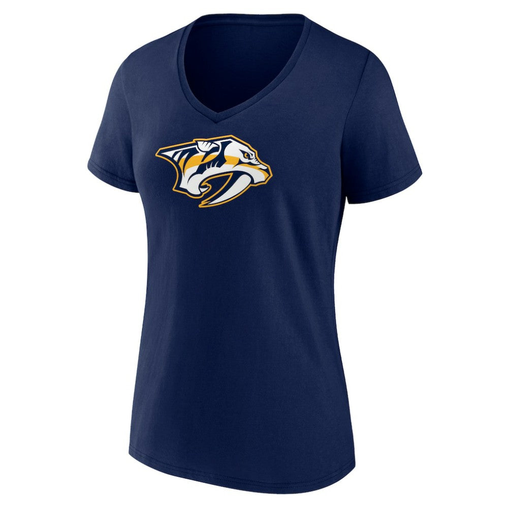 Nashville Predators Women's Primary Logo V-Neck T-Shirt - Navy | NHL discount