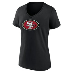 San Francisco 49ers Women's Primary Logo V-Neck T-Shirt - Black - NFL