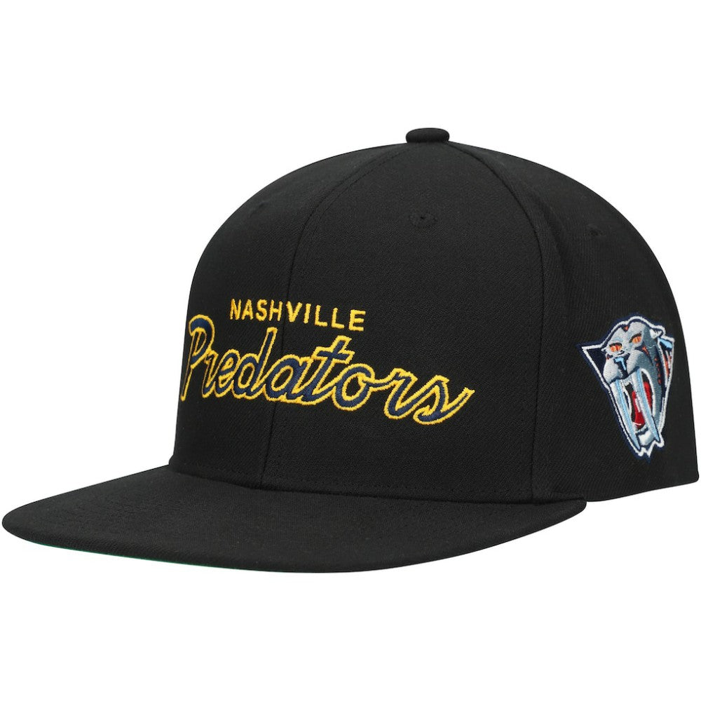 Nashville Predators Mitchell & Ness Core Team Script 2.0 Snapback Hat - Black | NHL sale