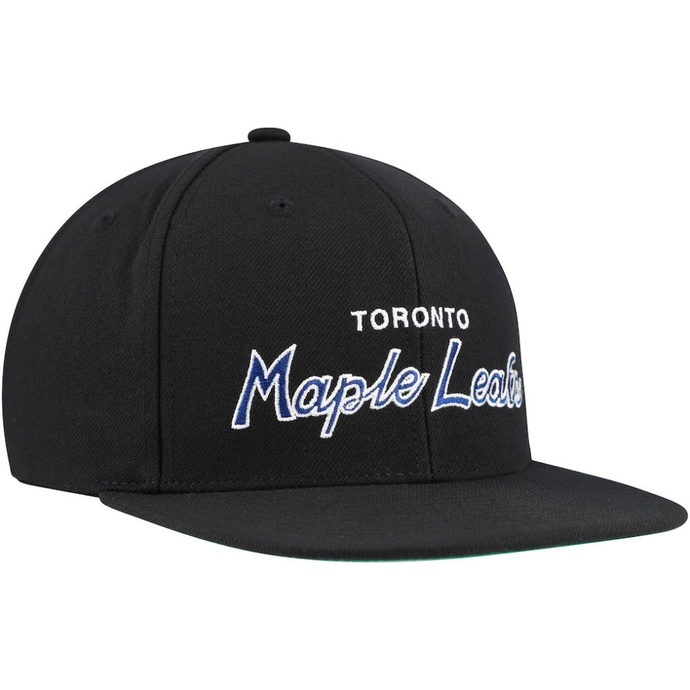 Toronto Maple Leafs Mitchell & Ness Core Team Script 2.0 Snapback Hat - Black | NHL near me