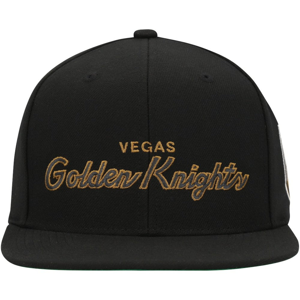 Vegas Golden Knights Mitchell & Ness Core Team Script 2.0 Snapback Hat - Black | NHL Clearance