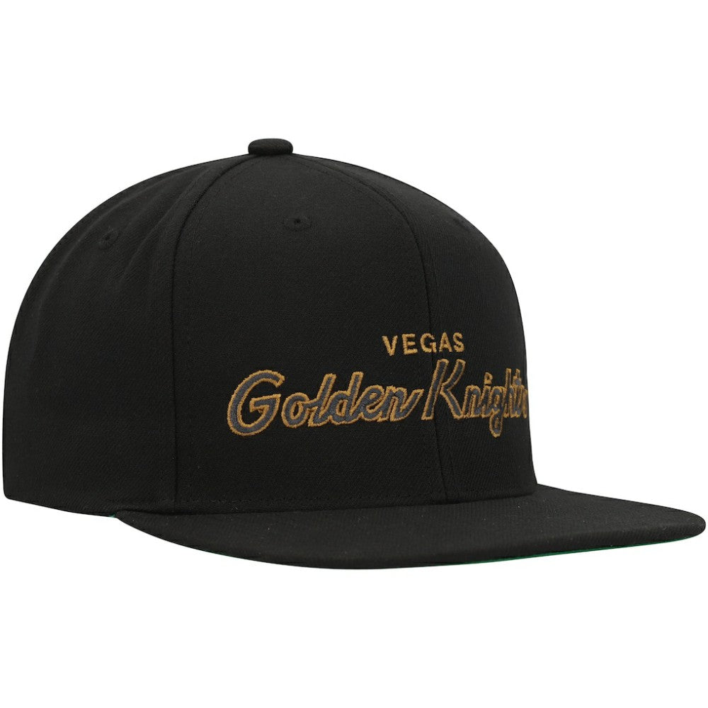 Vegas Golden Knights Mitchell & Ness Core Team Script 2.0 Snapback Hat - Black | NHL Clearance