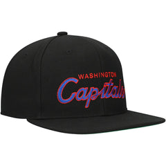 Washington Capitals Mitchell & Ness Core Team Script 2.0 Snapback Hat - Black | NHL Clearance