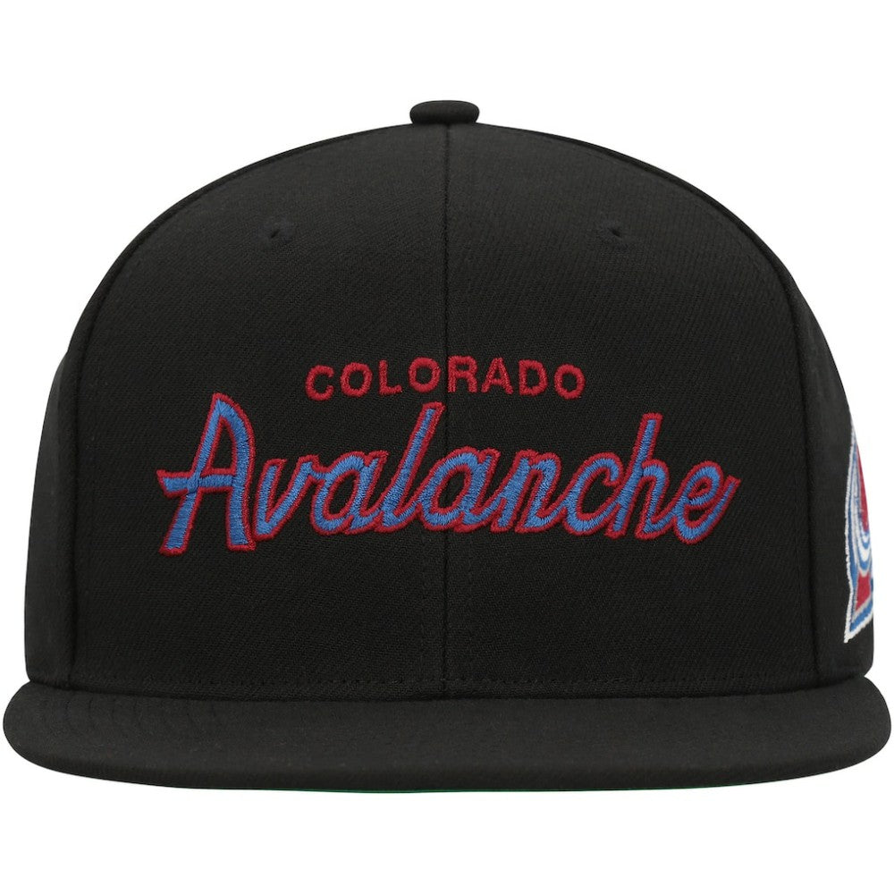 Colorado Avalanche Mitchell & Ness Core Team Script 2.0 Snapback Hat - Black | NHL online
