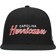 Carolina Hurricanes Mitchell & Ness Core Team Script 2.0 Snapback Hat - Black | NHL Clearance