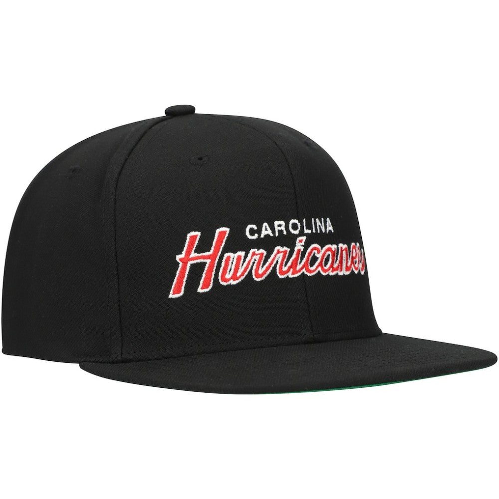 Carolina Hurricanes Mitchell & Ness Core Team Script 2.0 Snapback Hat - Black | NHL Clearance