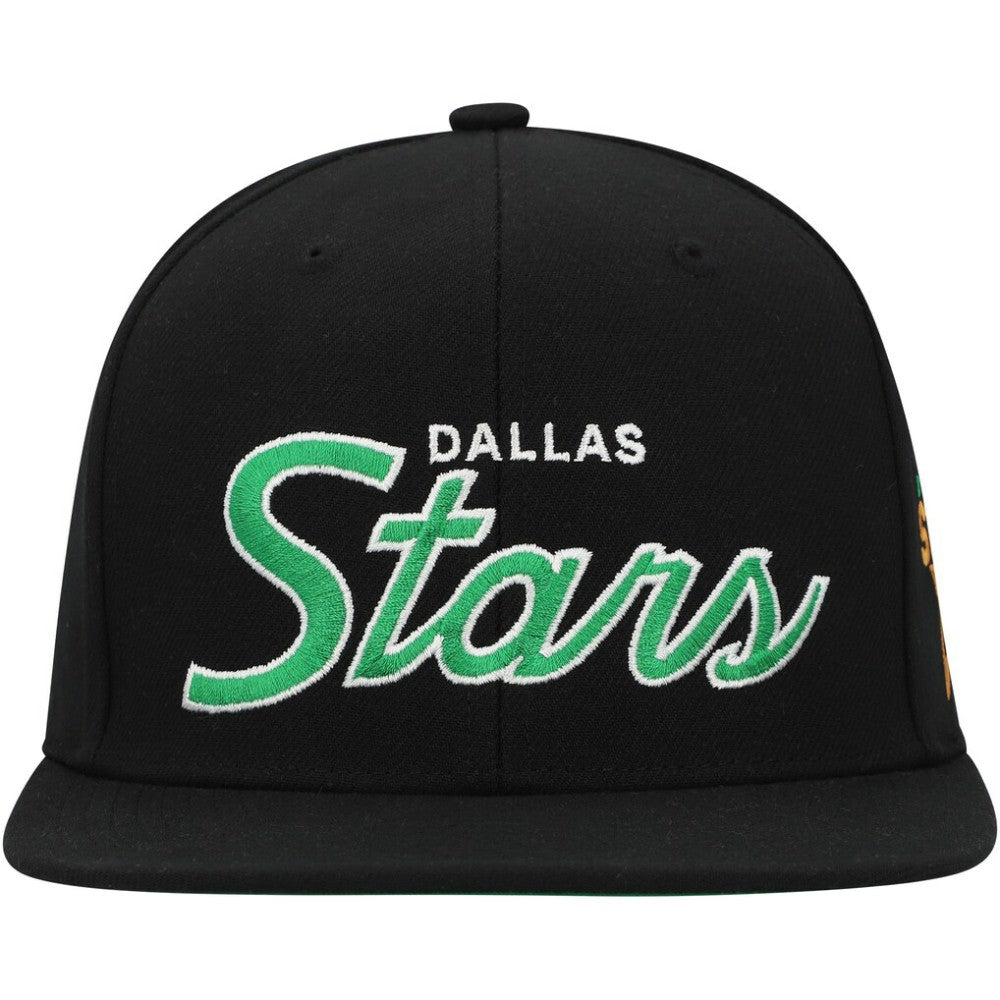 Dallas Stars Mitchell & Ness Core Team Script 2.0 Snapback Hat - Black | NHL online