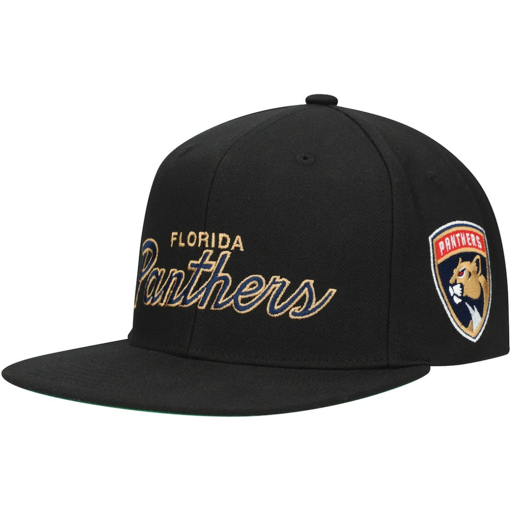 Florida Panthers Mitchell & Ness Core Team Script 2.0 Snapback Hat - Black | NHL discount