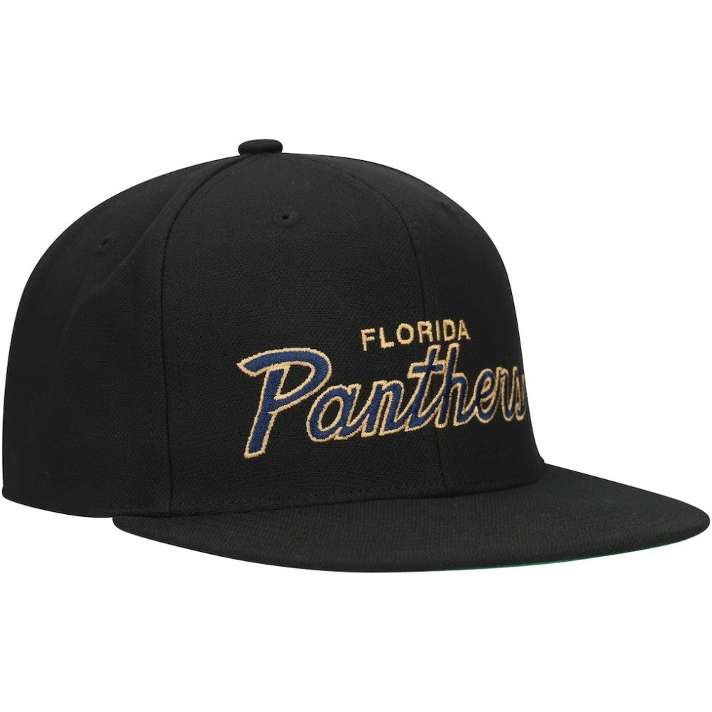 Florida Panthers Mitchell & Ness Core Team Script 2.0 Snapback Hat - Black | NHL discount