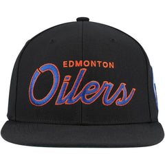 Edmonton Oilers Mitchell & Ness Core Team Script 2.0 Snapback Hat - Black | NHL discount
