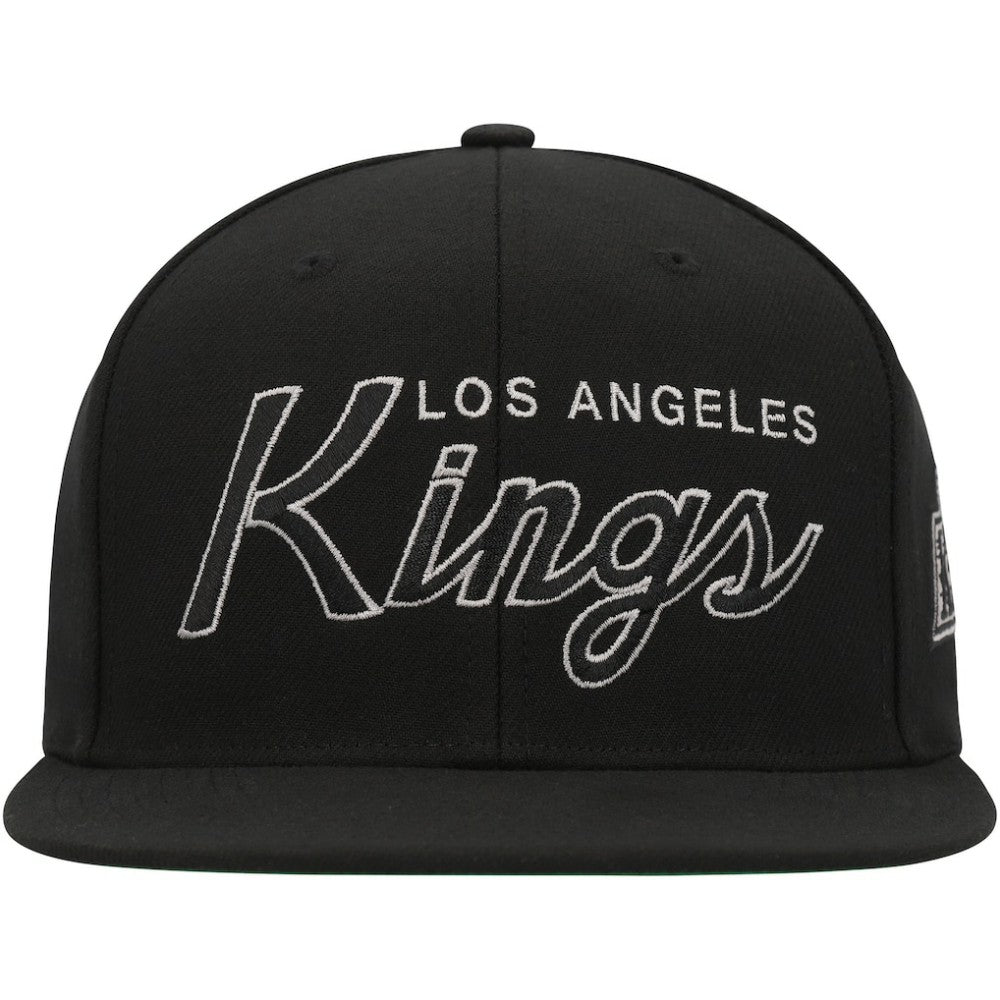Los Angeles Kings Mitchell & Ness Core Team Script 2.0 Snapback Hat - Black | NHL on sale