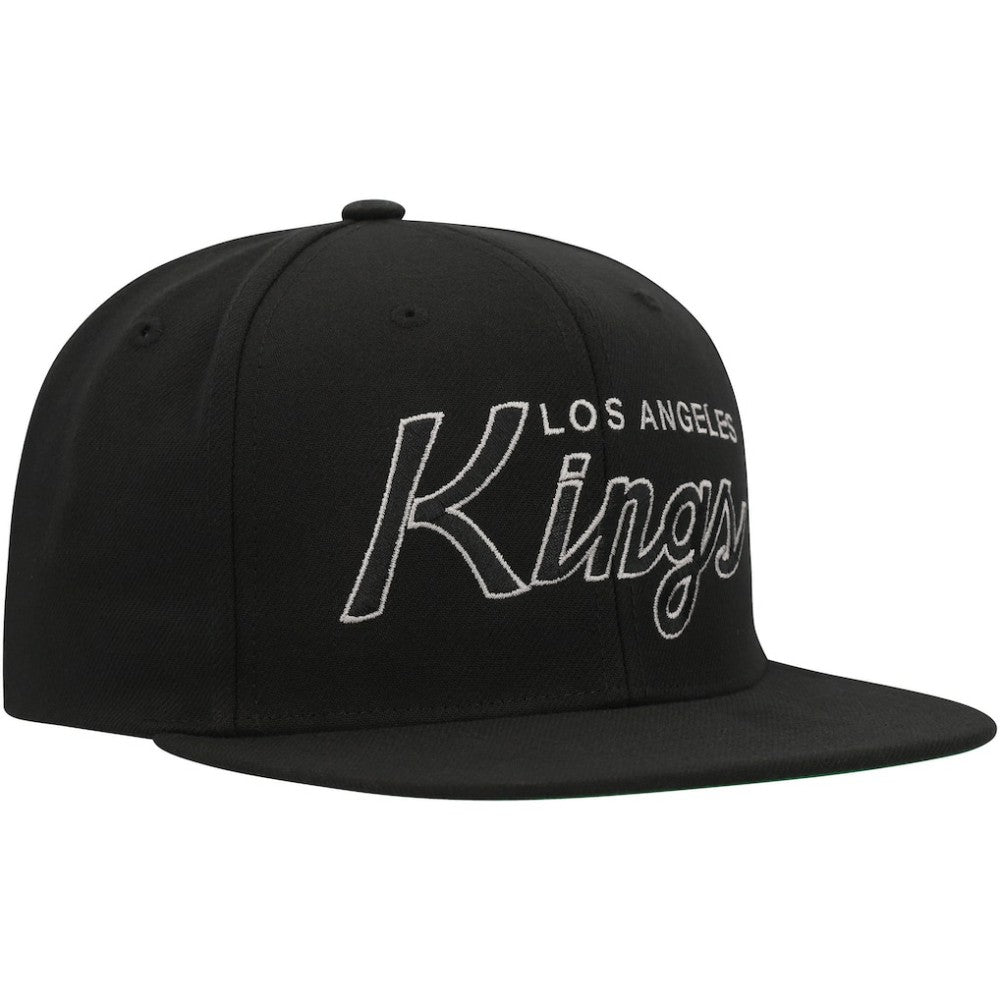 Los Angeles Kings Mitchell & Ness Core Team Script 2.0 Snapback Hat - Black | NHL on sale