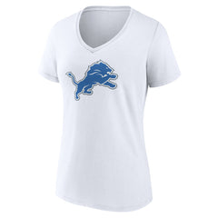 Detroit Lions Women's Primary Logo V-Neck T-Shirt - White - NFL