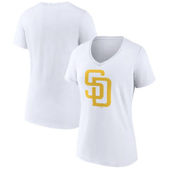 San Diego Padres Women's Official Logo V-Neck T-Shirt Near Me